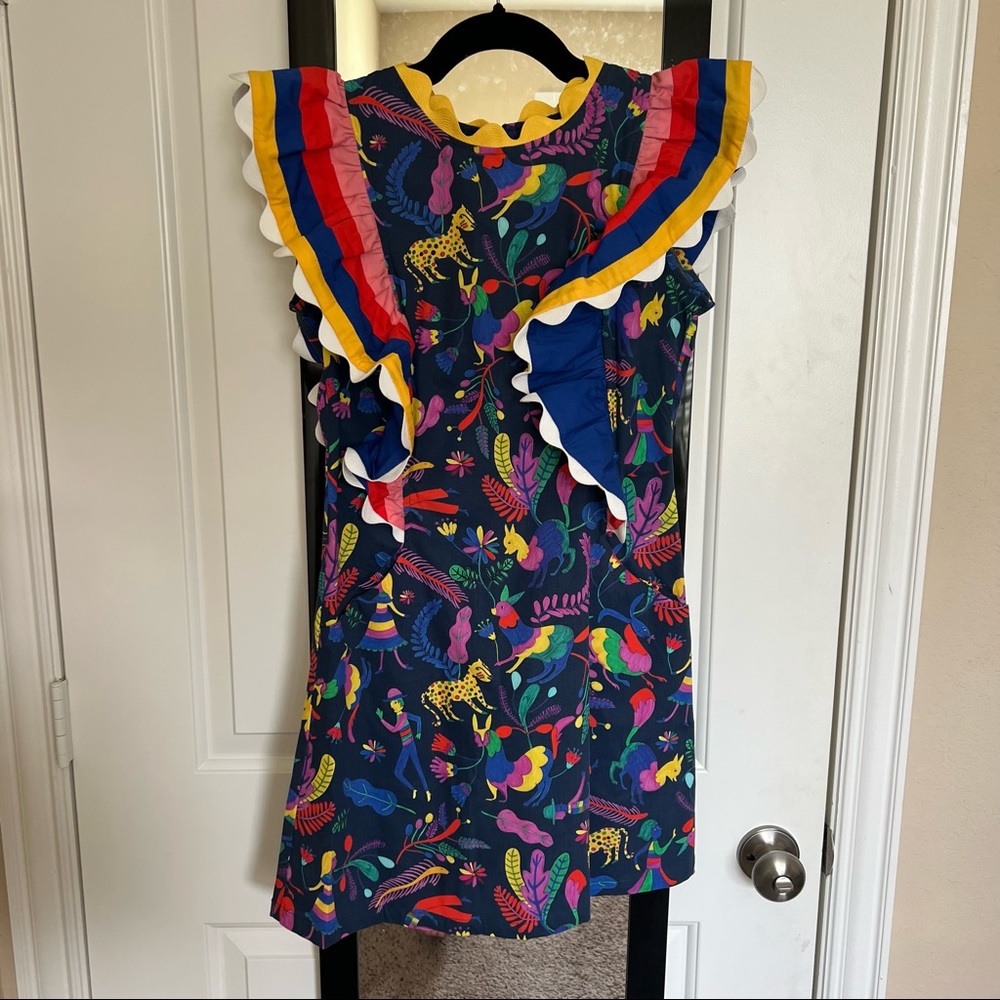 Celia B Ruffle Trim Multicolor Mini Dress